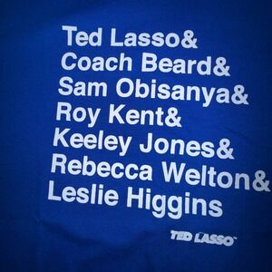 Jerry Leigh Ted Lasso T-Shirt Men XXL NEW Character List Blue